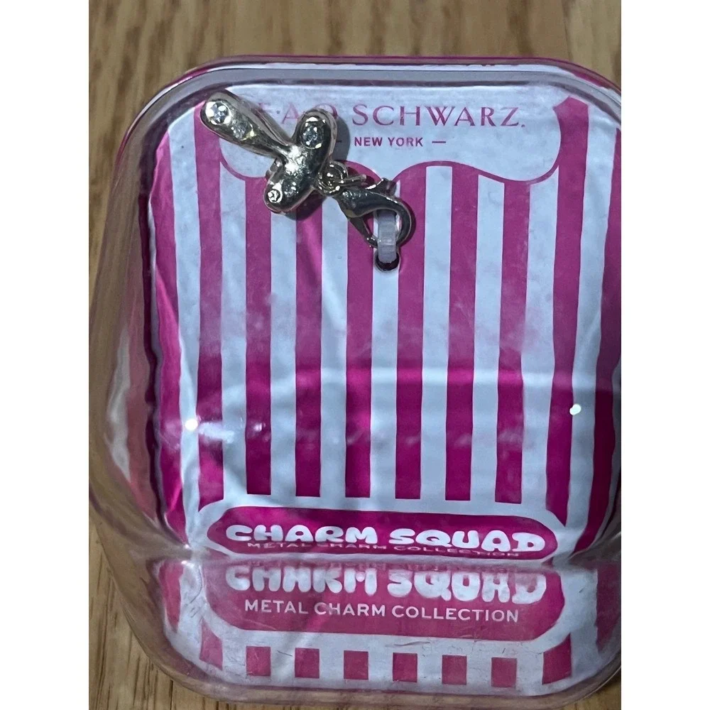 FAO‎ Schwarz Charm Squad Pacifier Binky Metal Charm Gold Tone Crystal New